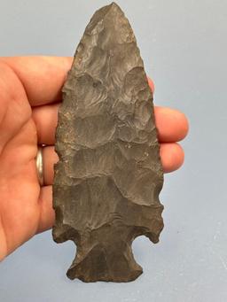 LARGE 5 1/8" Esopus Chert Hopewell Point, Found in Oswego Co., NY, Ex: Kevin Cordeiro Collection