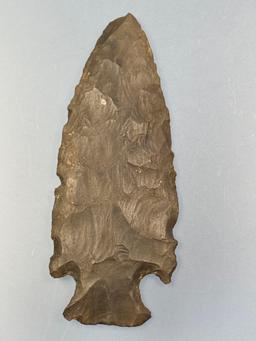 LARGE 5 1/8" Esopus Chert Hopewell Point, Found in Oswego Co., NY, Ex: Kevin Cordeiro Collection