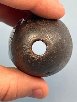 RARE 2" Heavy Hematite Ball Bannerstone or Pipe, Incredible Artifact, Found in Ross Co., Ohio, Ex: B