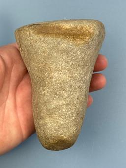 PERFECT 4 5/8" Quartzite Bell Pestle, Found in Ohio, Purchased from Dick Savidge in 1998, nicely Pol