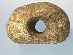 NICE 1 3/4" Soapstone Ball Bannerstone, Found in Somerset Co., NJ, Ex: Bertram Edmondson of Baltimor