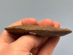 3 7/8" Knobbed Celt/Adze, Heavily Polished Bit, Made of JASPER, Found in Lancaster Co., PA, Ex: Holl