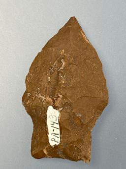 1 15/16" Fox Creek Jasper Point, Found in Pennsylvania, Ex: Raymond Lemaster Collection