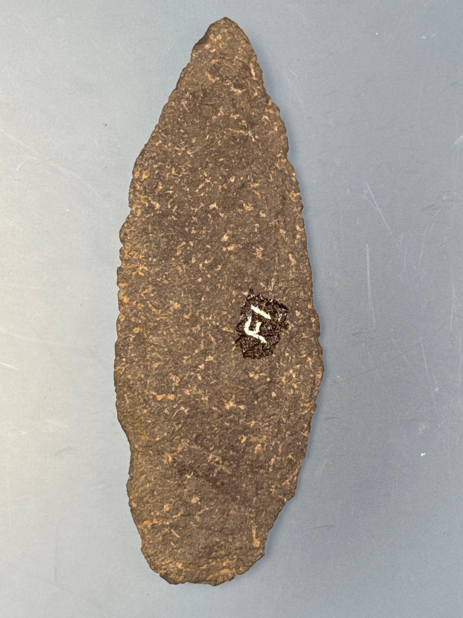 4 1/2" Argillite Blade, Found in New Jersey, Ex: Dayton Staats Collection