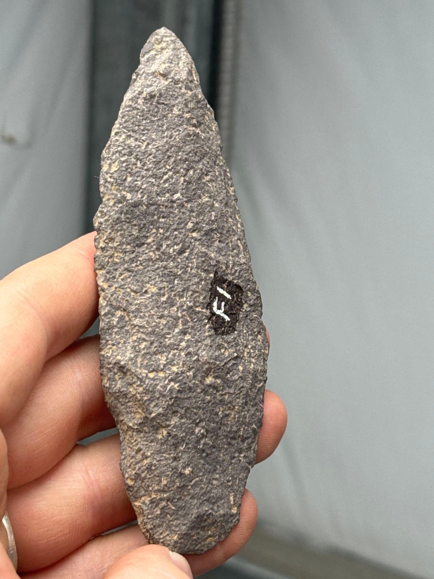 4 1/2" Argillite Blade, Found in New Jersey, Ex: Dayton Staats Collection
