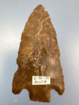 2 5/8" Corner Notch Point, Jasper,Ex: Clyde Youtz Collection of Newmanstown, PA, Purchased at a Cone
