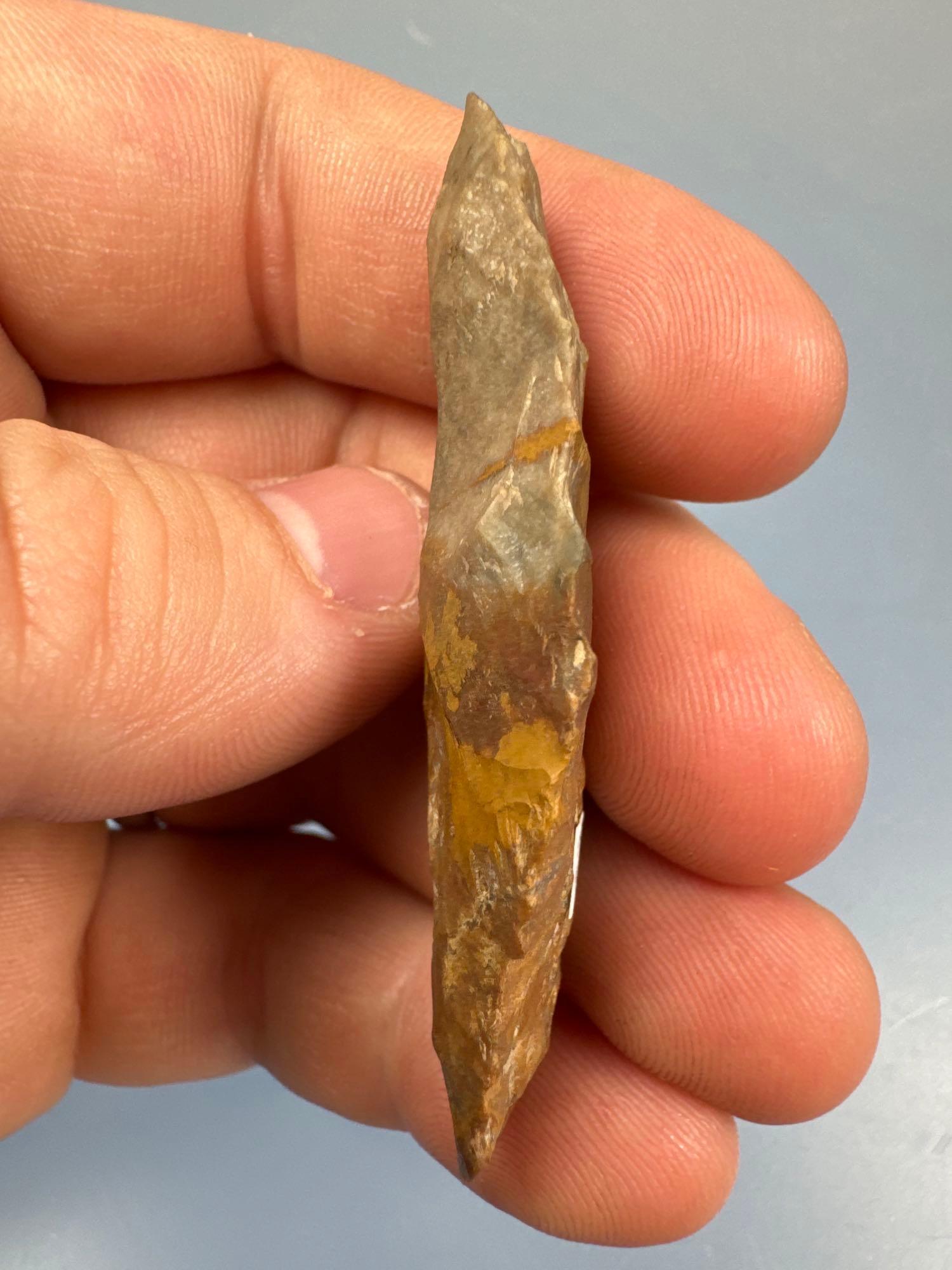 2 7/16" Variegated Jasper Stem Point, Ex: Clyde Youtz Collection of Newmanstown, PA, Purchased at a
