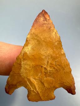 NICE 1 1/2" Jasper Basal Notch Point, Heat-Treated, Ex: Clyde Youtz Collection of Newmanstown, PA, P