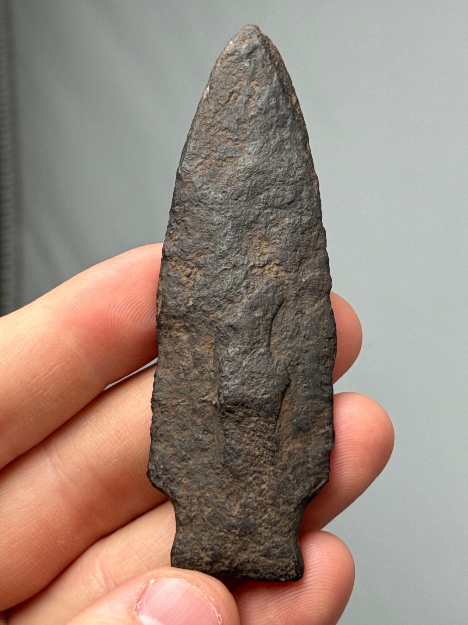 3 1/2" Argillite Stem Point, Found in New Jersey