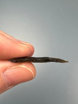 Pair of Fine Gem Points, Longest 1 1/8", Obsidian, Found by Bob Ashlock in 1950's in Wasco Co., Oreg
