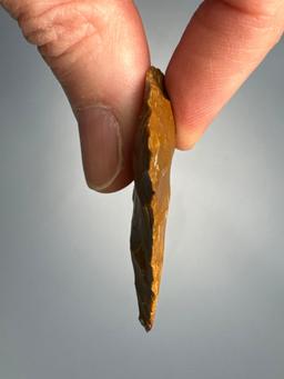 1 13/16" Lehigh Broad Style Point, Thin, Found in Pennsylvania, Ex: Wilhide Collection