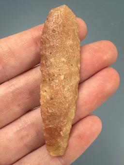 2 1/2" Well-Made and Flaked Blade, THIN, No Provenance, Likely Midwestern, Ancient Tip Ding Noted