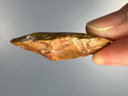 Lot of 4 Jasper Points, Longest is 1 3/8", Found in Northampton Co., PA, Ex: Burley Museum Collectio