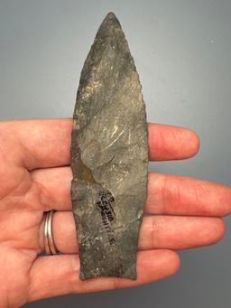 4 1/8" Ohio Lanceolate, Nellie Chert, Found in Crawford Co., PA near Conneaut Lake by Orville McJunt