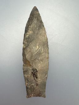 4 1/8" Ohio Lanceolate, Nellie Chert, Found in Crawford Co., PA near Conneaut Lake by Orville McJunt