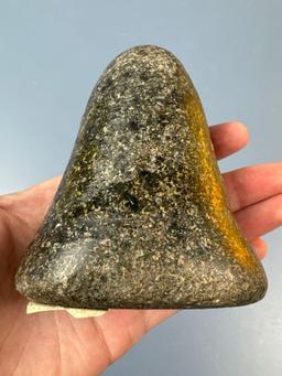 3 7/8" Highly Polished Hardstone Bell Pestle, Dimple on Bottom, Found in Ohio, Ex: Carence Haushouer