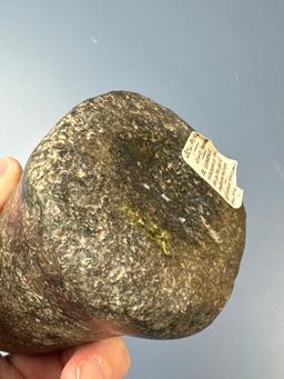 3 7/8" Highly Polished Hardstone Bell Pestle, Dimple on Bottom, Found in Ohio, Ex: Carence Haushouer