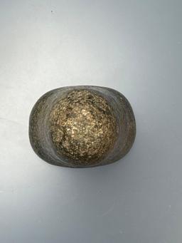 3 7/8" Highly Polished Hardstone Bell Pestle, Dimple on Bottom, Found in Ohio, Ex: Carence Haushouer