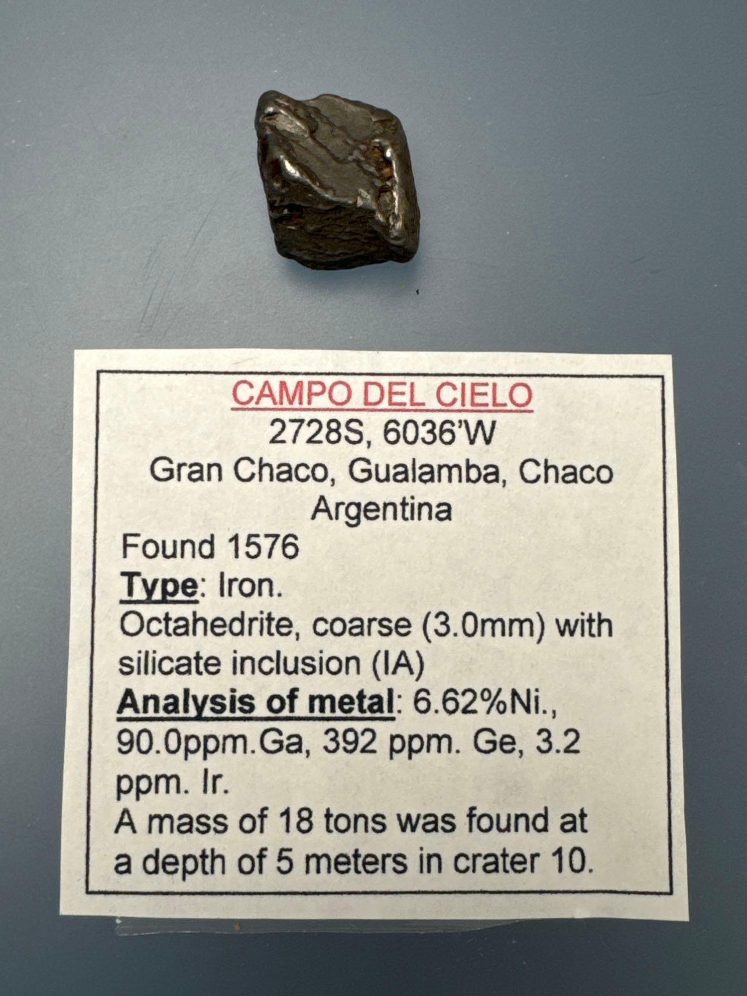 Campo Del Cielo Meteorite Piece, Argentina