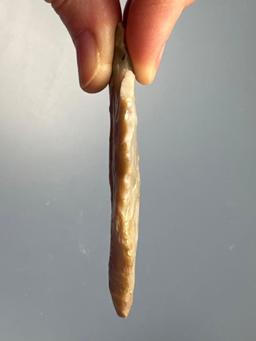 3 3/16" Stemmed Flintridge Point, Found in New York, Ancient Dings Noted