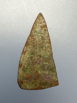 1 1/4" Brass Cut Trade Triangle, Iroquoian, Found in New York