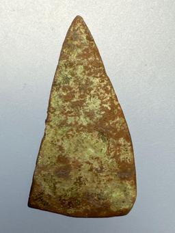 1 1/4" Brass Cut Trade Triangle, Iroquoian, Found in New York