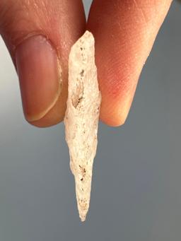 1 1/4" Banded Quartz Crystalline, Semi Translucent Levenna Triangle Point, Found in PA