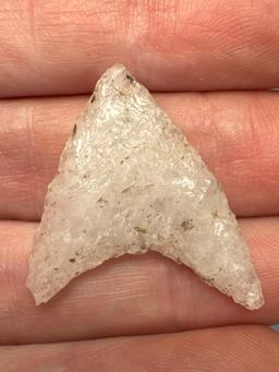 NICE 1 3/16" Quartz Crystalline Levana Triangle Point, Found in PA