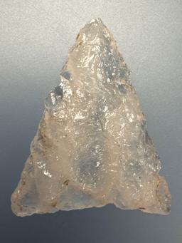 SUPERB Semi-Translucent Quartz Crystalline Triangle Point, 1 3/8", Found in PA