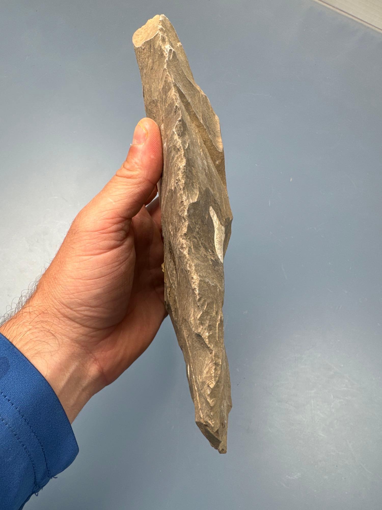 MASSIVE 9 1/2" Dover Chert Blade, Broken+Reglued Found on the Cross Creek Site in Tennessee, 1988, E