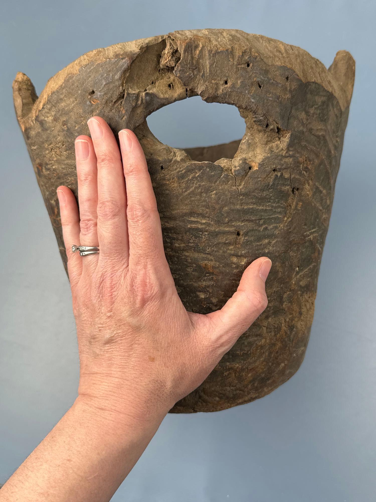 Exceedingly Rare Red Cedar Burl Bowl, Columbia River Salmon Mortar, Early 1800's (Possibly Older), 1