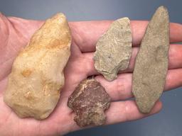 29 Various Quartz and Quartzite Points, Found in Joppa, Maryland, Longest is 2 3/4"
