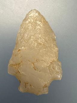 1 3/4" Quartz Stem Point, Found in Wake Co., North Carolina