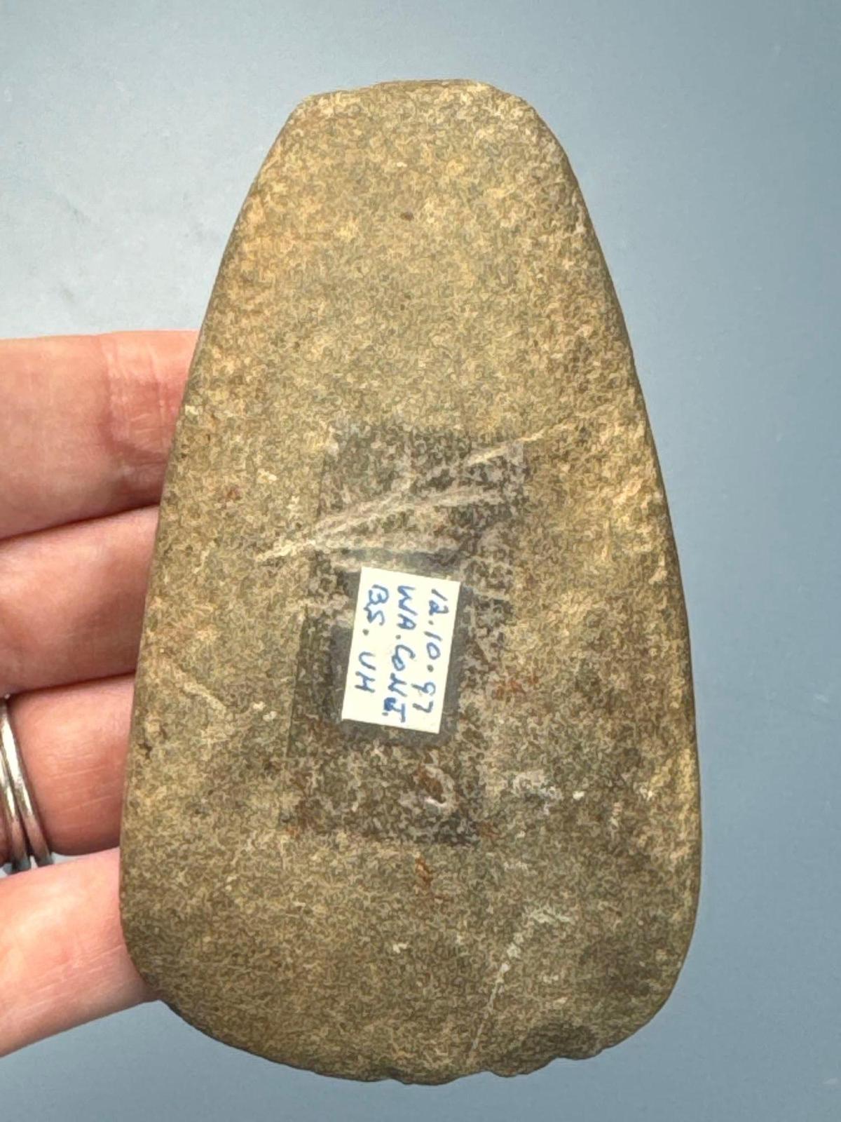 3 3/8" Celt, Found in Warren Co., NJ, Ex: Bob Sharp, Walt Podpora Collection