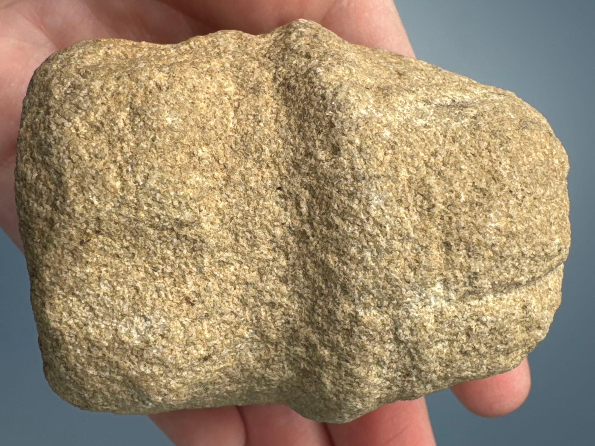 Rare 2 1/2" Stone Bowl, Double Grooved, Found in Alliance Co., Ohio Ex: Walt Podpora Collection