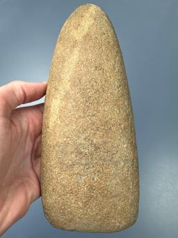 8 1/16" Large Celt, Found in Lycoming Co., PA, Very Nice Condition, Ex: Walt Podpora Collection