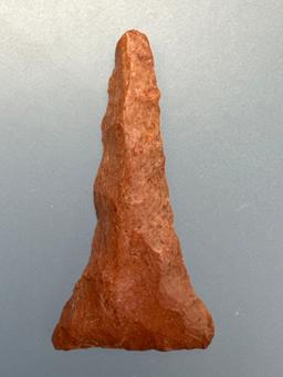 1 1/2" Pink Jasper Paddle Drill, Found in Lehigh Co., PA, Ex: Dean Thomas Collection