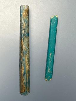 RARE 1500's Nueva Cadiz Beads (2), Longest is 2", Found in Florida, Ex: Greg Perdun, Cicero Collecti