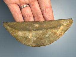 HIGHLIGHT 4 3/8? Abbott Farm Found Slate Ulu/Semi Lunar Knife, Comb Back, Found by Kenneth Gleason