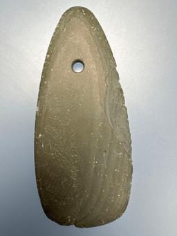 3 3/8" Banded Slate Pendant, Found in Western Ohio, Minor Nicks to Edge, Ex: Cicero Collection