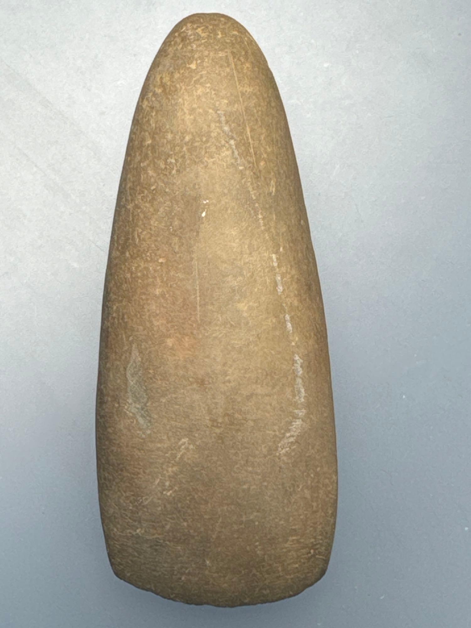 QUALITY 4 1/4" Hardstone Polished Pole Celt, Found in South Central, PA, Entire Surface is Polished,