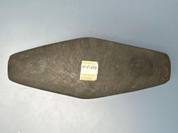 5" Undrilled Banded Slate Gorget, Expanded Center Adena, Found in Ohio, Well-Polished