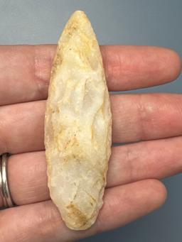 2 3/4" Quartz Guilford Blade, Point, Found in North Carolina.