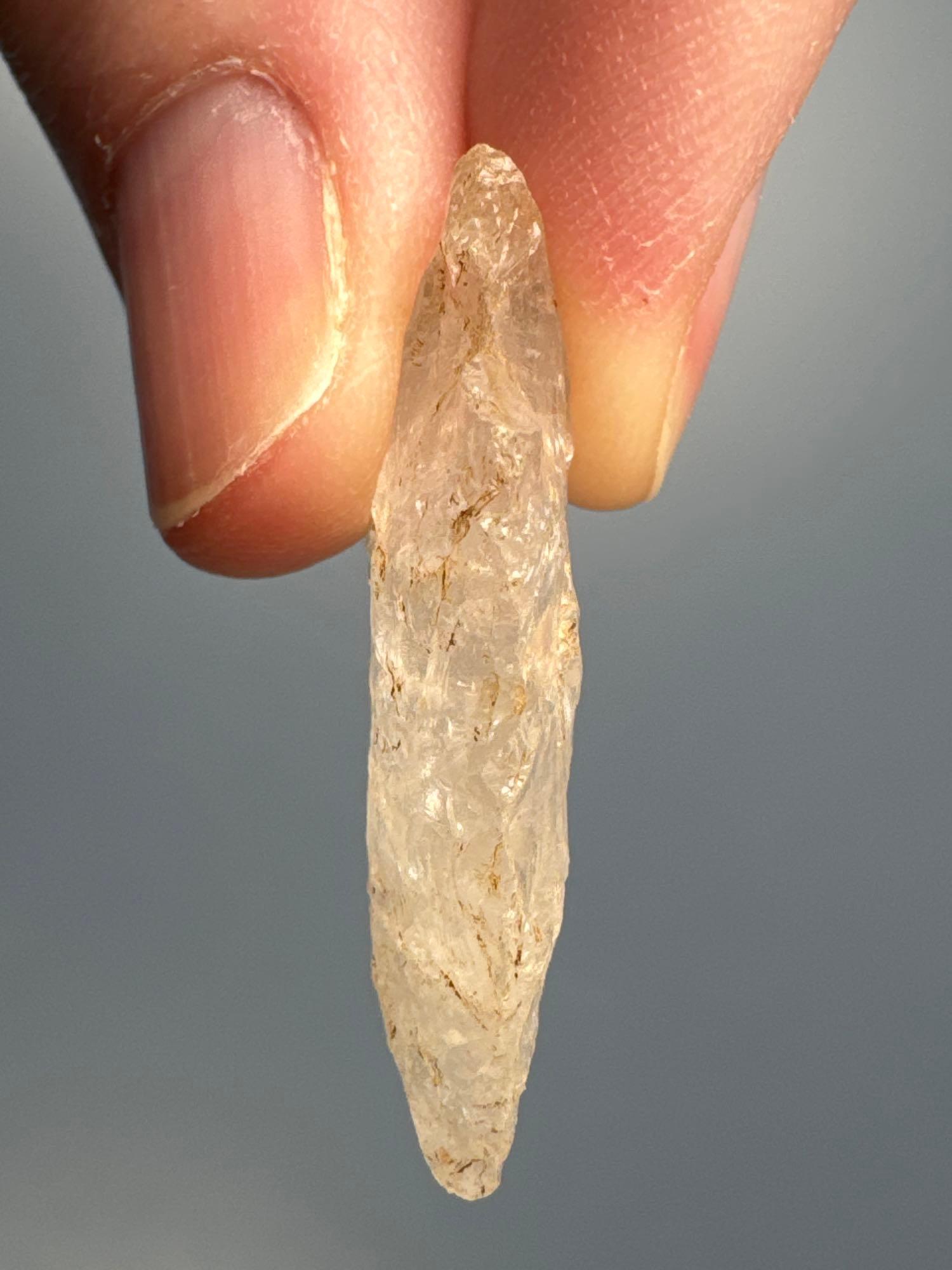 RARE 1 3/16" Crystal Quartz Point, Well-Made, Found in North Carolina