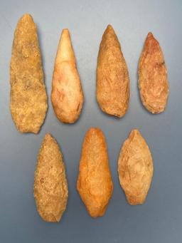 Nice Lot of 7 Guilford Points, Longest is 3 3/8", Found in North Carolina