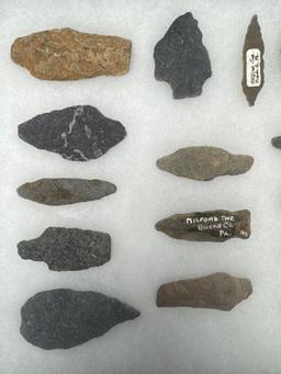 Lot of Pottery and Arrowheads, Found in Pennsylvania, Ex: Kauffman Collection