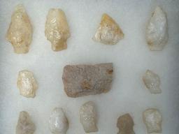 Lot of 23 Quartz Points, Found in Berks Co., PA, Ex: Kauffman Collection, Longest is 1 15/16"