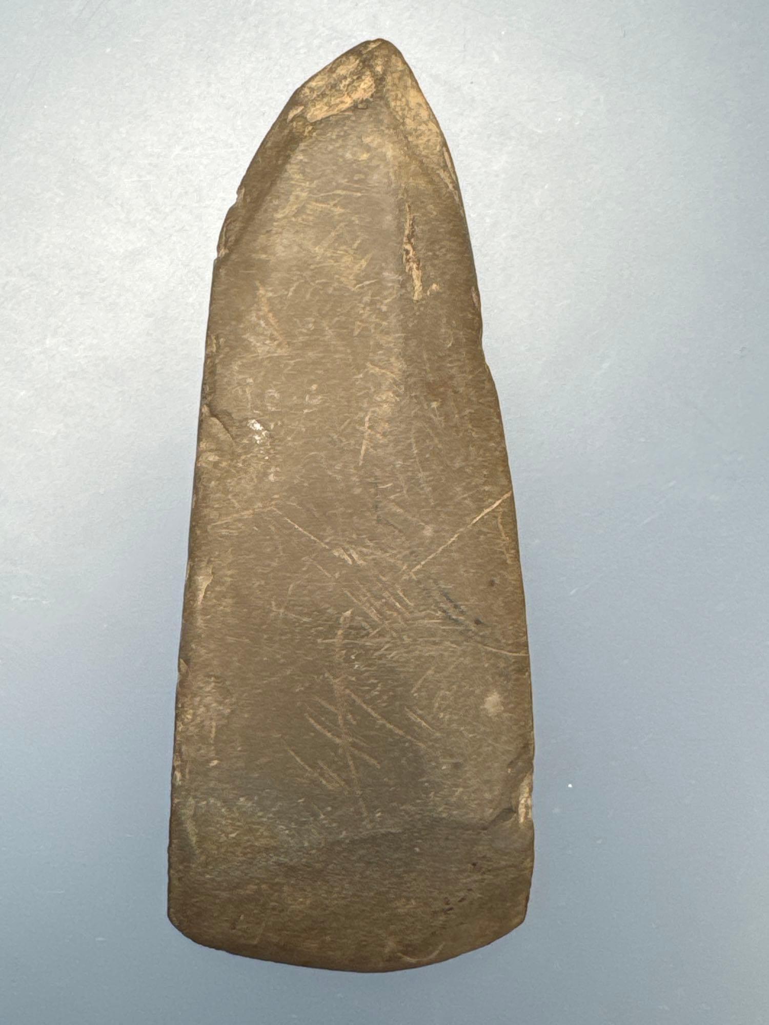 Nice 4" Celt, Found in Lycoming Co., PA, Ex: Kauffman Collection