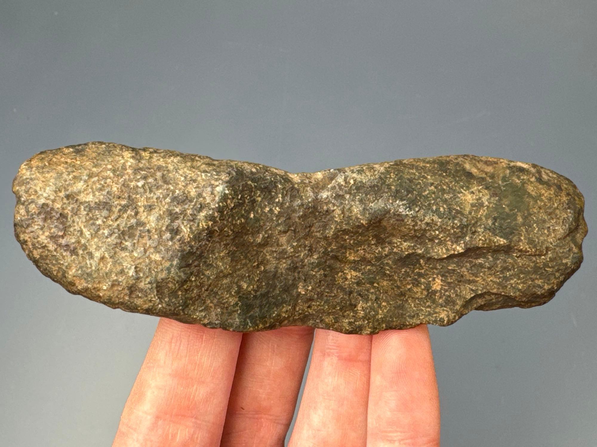 4" Wingnut Bannerstone Preform, Found in Holland Twp., New Jersey, Ex: Burley Collection