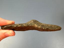 4" Wingnut Bannerstone Preform, Found in Holland Twp., New Jersey, Ex: Burley Collection